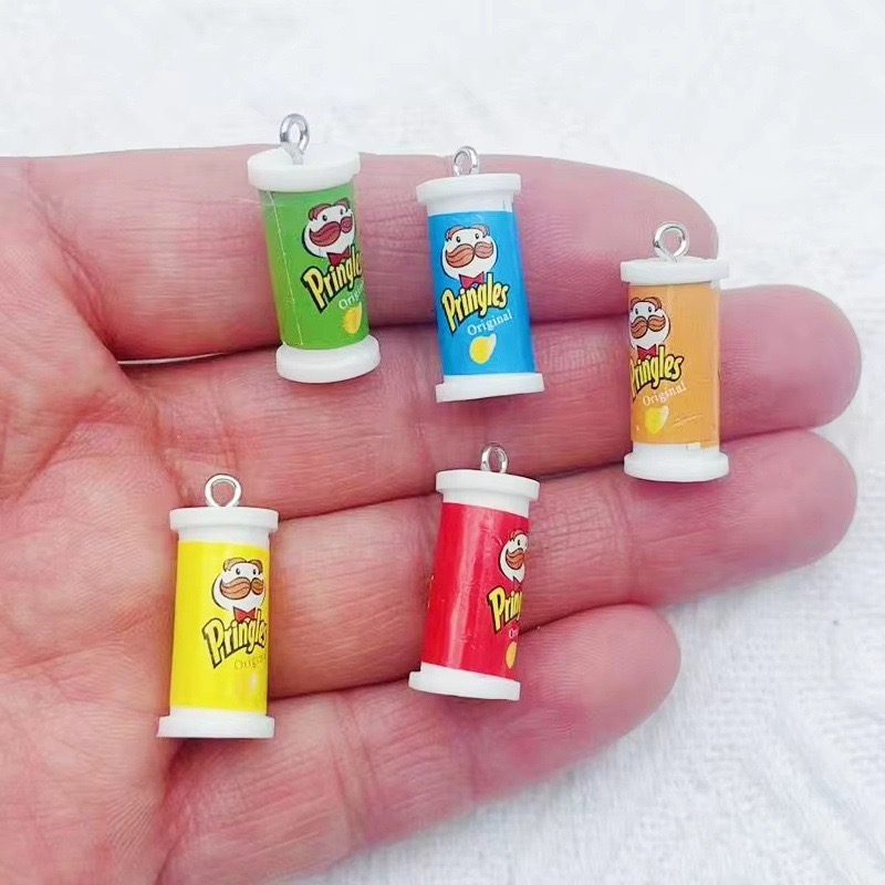 Gaming Accessories Gifts - 10 Stück Simulierte 3D-Eimerförmige Kartoffelchips-Anhänger aus